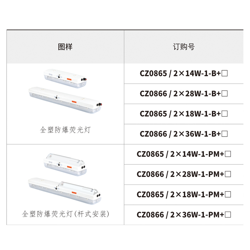 CZ0865-66全塑防爆荧光灯