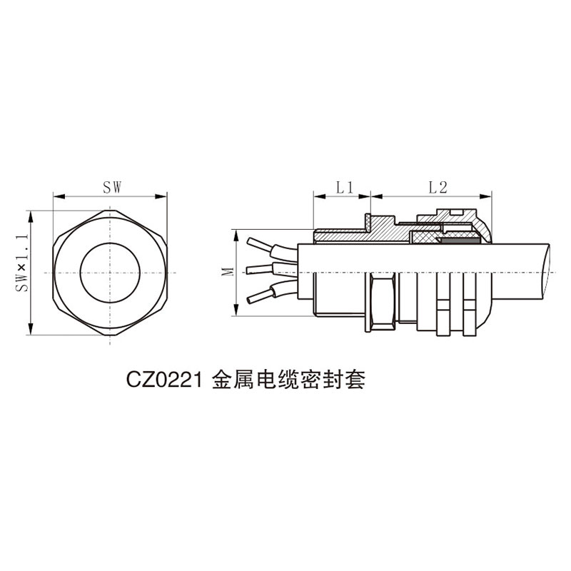 CZ0221金属电缆密封套 