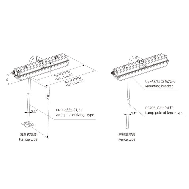 CZ1875、CZ1876 全塑防爆（应急）T8 LED 灯